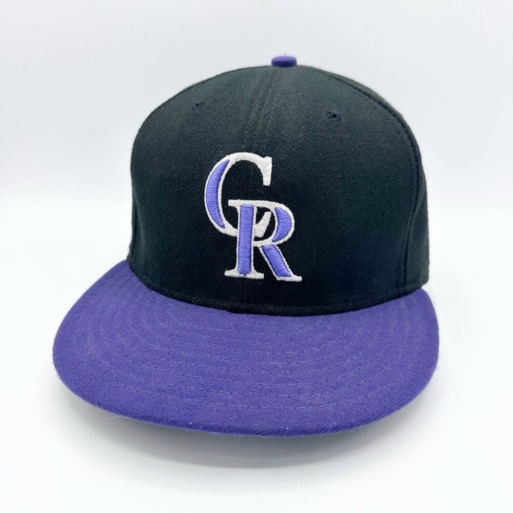 Colorado Rockies New Era 59Fifty 7 3/8 Black Purple On Field Cap Baseball Hat